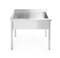 HENDI Stalas su viena plovimo vonia, be galinio bortelio, surenkamas, Budget Line, 800x600x(H)850mm