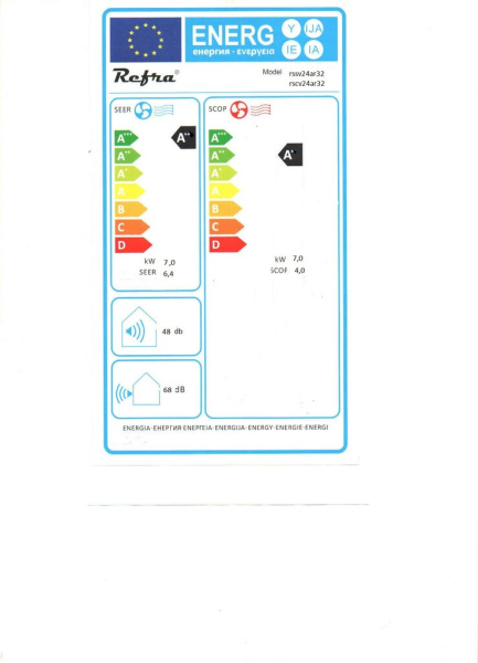 REFRA Sieninis oro kondicionierius rssv24ar32+rscv24ar32 komplektas, iki 80 m² patalpai, 7kW RSSV24AR32+RSCV24AR32 | E-gastro