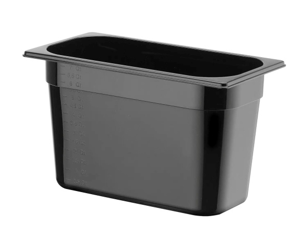 HENDI GN 1/2 konteineris iš juodo polikarbonato, 12,5L, Juodas, 325x265x(H)200mm 862407 | E-gastro